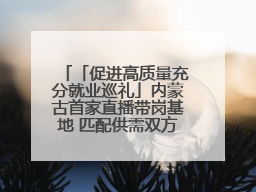 「促进高质量充分就业巡礼」内蒙古首家直播带岗基地 匹配供需双方 促进上岗就业