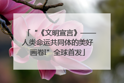 “《文明宣言》——人类命运共同体的美好画卷I”全球首发