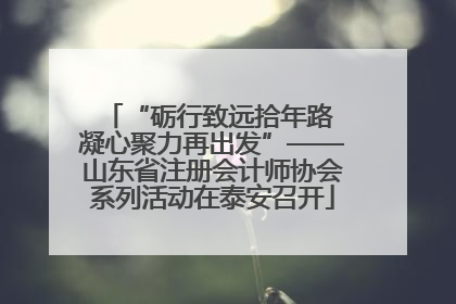 “砺行致远拾年路 凝心聚力再出发”——山东省注册会计师协会系列活动在泰安召开