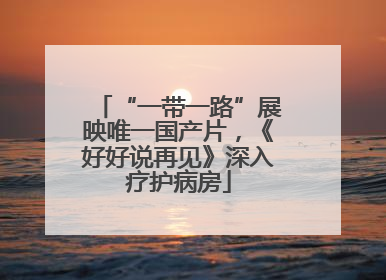 “一带一路”展映唯一国产片，《好好说再见》深入疗护病房
