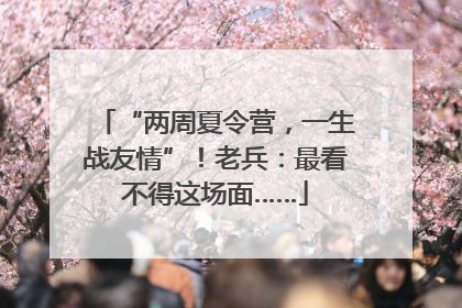 “两周夏令营，一生战友情”！老兵：最看不得这场面……
