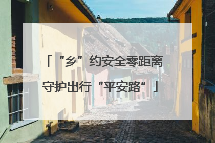“乡”约安全零距离 守护出行“平安路”