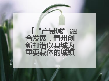 “产景城”融合发展，青州创新打造以县城为重要载体的城镇化建设样本