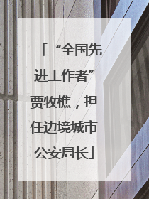 “全国先进工作者”贾牧樵，担任边境城市公安局长