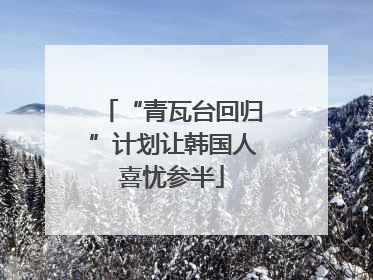 “青瓦台回归”计划让韩国人喜忧参半