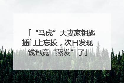 “马虎”夫妻家钥匙插门上忘拔，次日发现钱包竟“蒸发”了