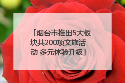 烟台市推出5大板块共200项文旅活动 多元体验升级