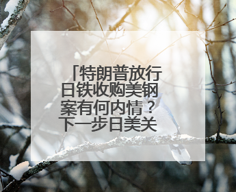 特朗普放行日铁收购美钢案有何内情？下一步日美关税怎么谈