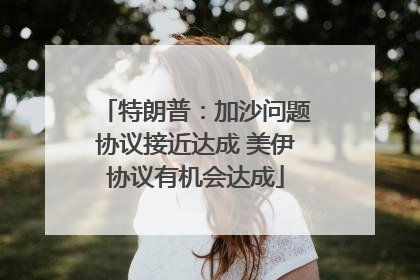 特朗普：加沙问题协议接近达成 美伊协议有机会达成