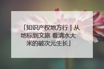 知识产权地方行｜从地标到文旅 看清水大米的破次元生长