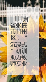 甘肃省张掖市甘州区：“沉浸式”研训助力教师专业成长