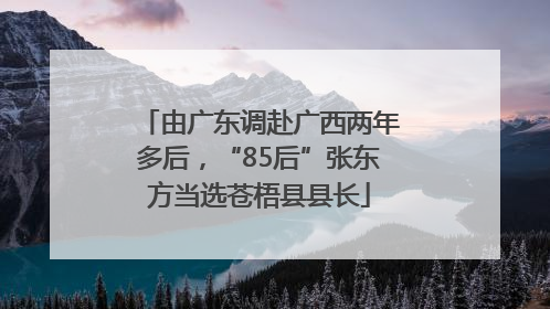 由广东调赴广西两年多后，“85后”张东方当选苍梧县县长