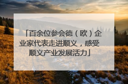 百余位参会德（欧）企业家代表走进顺义，感受顺义产业发展活力