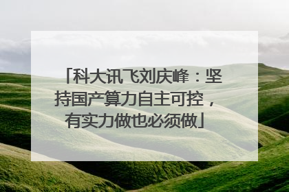 科大讯飞刘庆峰：坚持国产算力自主可控，有实力做也必须做