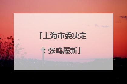 上海市委决定：张鸣履新