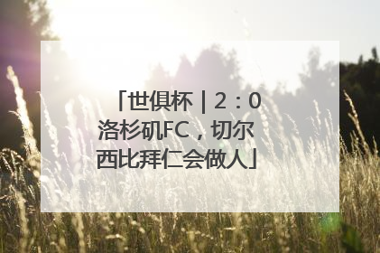 世俱杯｜2：0洛杉矶FC，切尔西比拜仁会做人