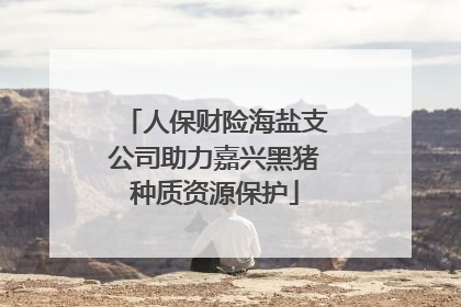 人保财险海盐支公司助力嘉兴黑猪种质资源保护