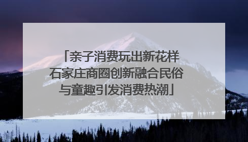 亲子消费玩出新花样 石家庄商圈创新融合民俗与童趣引发消费热潮