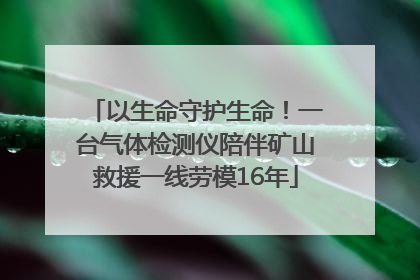 以生命守护生命！一台气体检测仪陪伴矿山救援一线劳模16年