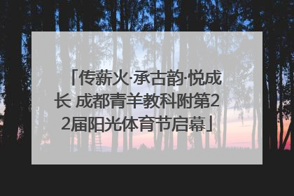 传薪火·承古韵·悦成长 成都青羊教科附第22届阳光体育节启幕