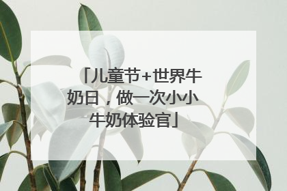 儿童节+世界牛奶日，做一次小小牛奶体验官