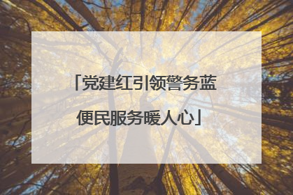 党建红引领警务蓝 便民服务暖人心