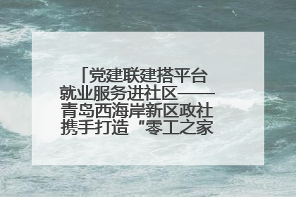 党建联建搭平台 就业服务进社区——青岛西海岸新区政社携手打造“零工之家”就业服务新阵地