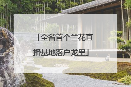 全省首个兰花直播基地落户龙里