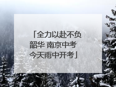 全力以赴不负韶华 南京中考今天雨中开考