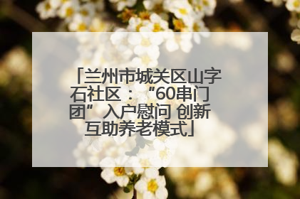 兰州市城关区山字石社区：“60串门团”入户慰问 创新互助养老模式