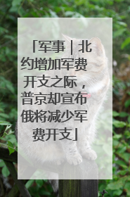 军事｜北约增加军费开支之际，普京却宣布俄将减少军费开支