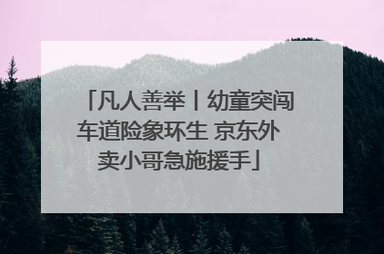 凡人善举丨幼童突闯车道险象环生 京东外卖小哥急施援手