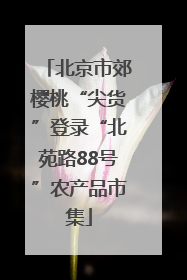 北京市郊樱桃“尖货”登录“北苑路88号”农产品市集