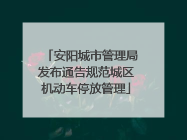 安阳城市管理局发布通告规范城区机动车停放管理