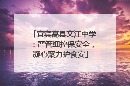 宜宾高县文江中学：严管细控保安全，凝心聚力护食安