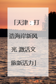 天津：打造海岸新风光 激活文旅新活力