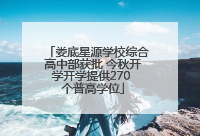 娄底星源学校综合高中部获批 今秋开学开学提供270 个普高学位