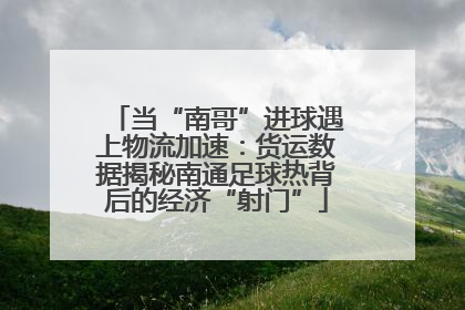 当“南哥”进球遇上物流加速：货运数据揭秘南通足球热背后的经济“射门”