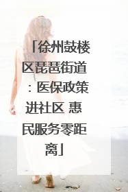 徐州鼓楼区琵琶街道：医保政策进社区 惠民服务零距离