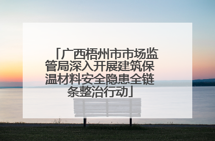 广西梧州市市场监管局深入开展建筑保温材料安全隐患全链条整治行动