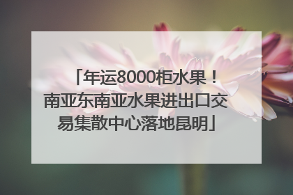 年运8000柜水果！南亚东南亚水果进出口交易集散中心落地昆明