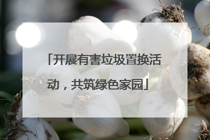 开展有害垃圾置换活动，共筑绿色家园