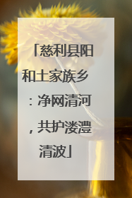 慈利县阳和土家族乡：净网清河，共护溇澧清波