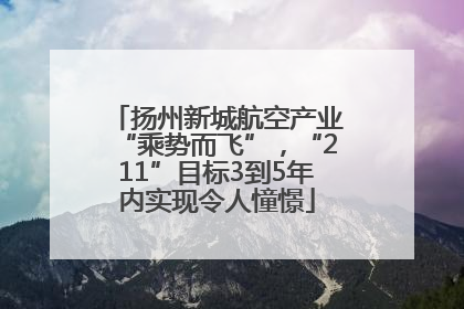 扬州新城航空产业“乘势而飞”，“211”目标3到5年内实现令人憧憬