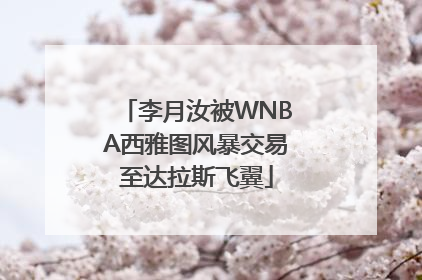 李月汝被WNBA西雅图风暴交易至达拉斯飞翼