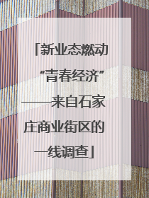 新业态燃动“青春经济”——来自石家庄商业街区的一线调查
