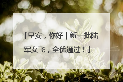 早安，你好｜新一批陆军女飞，全优通过！