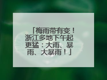 梅雨带有变！浙江多地下午起更猛：大雨、暴雨、大暴雨！