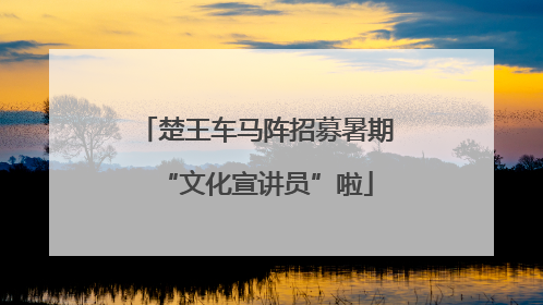 楚王车马阵招募暑期“文化宣讲员”啦