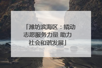 潍坊滨海区：撬动志愿服务力量 助力社会和谐发展